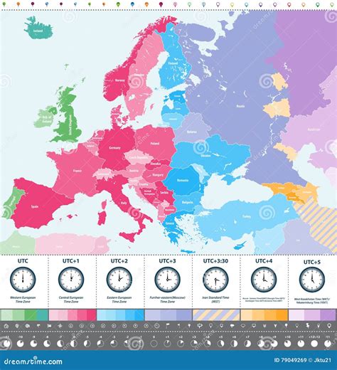 Map of European Time Zones